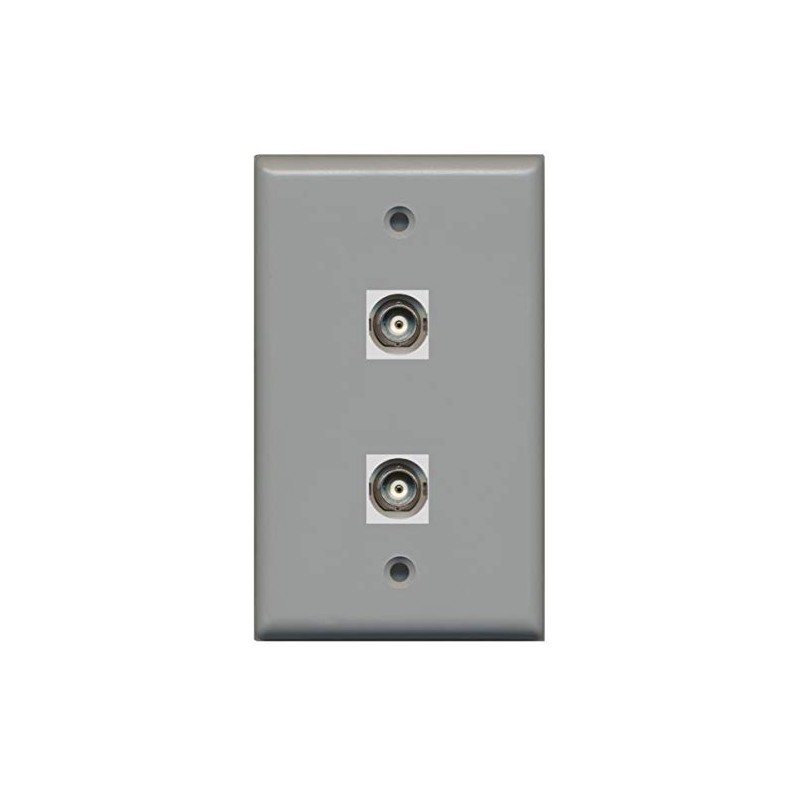 RiteAV - 2 Port BNC Wall Plate - Gray -
