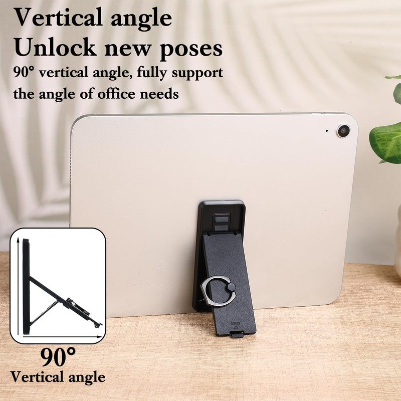 Ptwola Universal Tablet Ring Holder Black Tablet Stand Foldable Multi