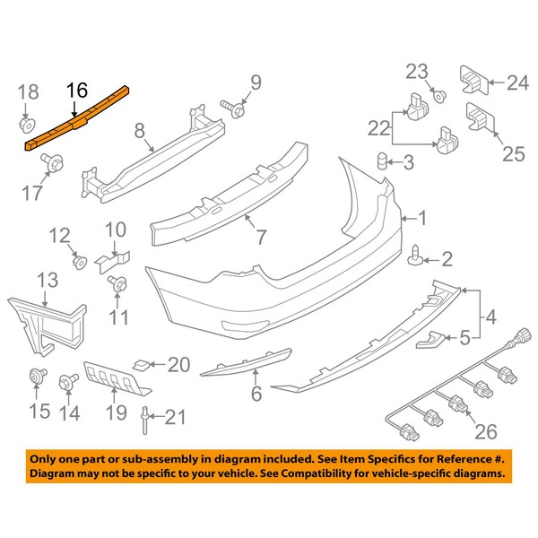 Genuine Securing strip rear center VW Jetta 163 5C6807863B