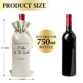 Pairs Well with Mother of The Bride Duties Wine Bags Wedding Gifts from Newlyweds Engagement Wine Bag Will You Marry Us Proposal Gifts for Mother of The Bride Marrrige Party Decorations - JK0491