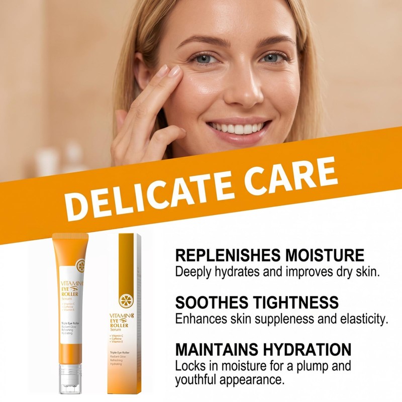 Vitamin C Eye Roller Serum for Dark Circles & Puffiness,Eye