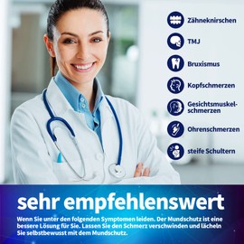 4 x Teeth Splint Grinding, AMHANDER Comfortable Bite Splint, Grinding Splint for Night, Bite Splint Teeth Grinding, BPA-Free Bite Splint Against TMJ, Bruxism & Teeth Protection (2 Sizes)