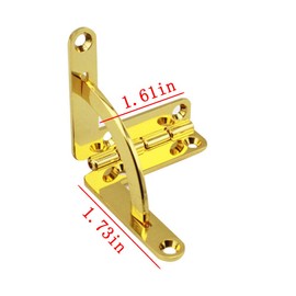 Geenite Zinc Alloy Box Hinge Cigar Case Furniture Hardware 90 Degree Folding Support Hinge for Jewelry Wine Wooden Box Connect Mount Golden Hinges 2 pcs (Gold)