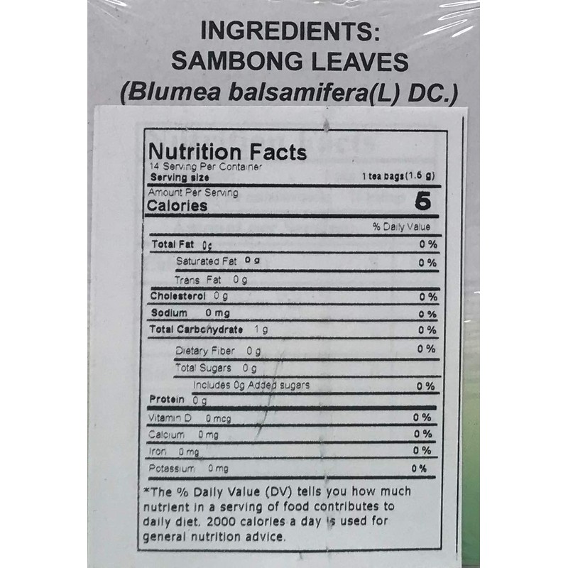 Rita Ritz Sambong Dried Herbal Tea 14 Tea Bags in