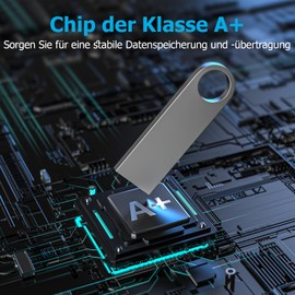 USB Stick 32 GB Pack of 5, ABLAZE Mini Memory Sticks, Waterproof, 32 GB USB Sticks, Metal, Pack of 5 for Laptop, Computer, TV, Car