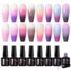 MEET ACROSS Color Changing Gel Nail Polish Set, 8 Colors