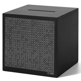 HCHANGEN Wooden Savings Challenge Box for Adults Kids, Wood Coin Piggy Bnak, Must Break to Open Money Box with Counter (Black, 7inches)