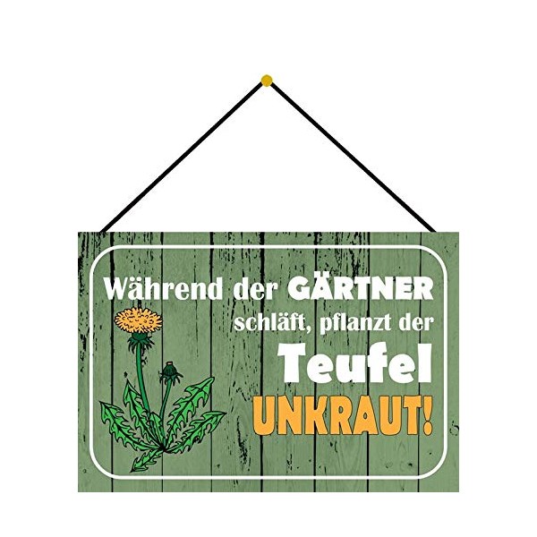 Tin Sign 20 x 30 cm Curved with Cord "Gärtner