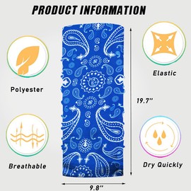 Neck Gaiter Mask Face Scarf Bandana Tube Cover Headwear Balaclava Headband Headwrap for Men and Women