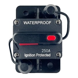 Xipupoo Xipupoo 250 Amp Circuit Breaker Resettable Fusewith Manual Reset Switch Button Waterproof 12V-48V DC for Boat Trolling Motor Marine ATV Trailer Vehicles Stereo Audio Electronic Battery Solar System