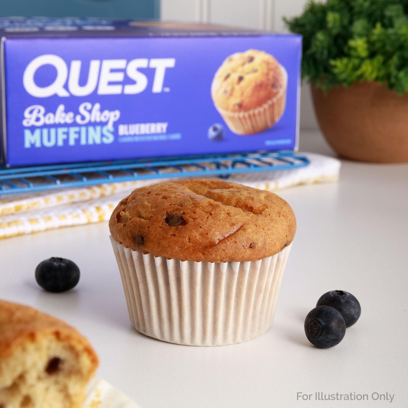 Quest Nutrition Blueberry Muffin, 10g Protein, 3g Net Carb, 2g