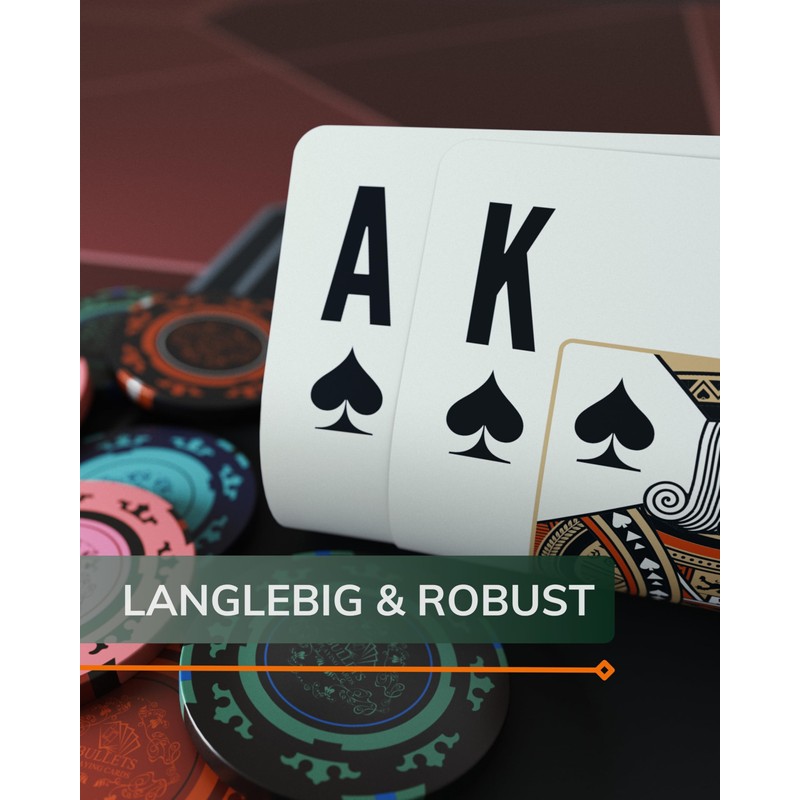 Bullets Playing Cards, Doppelkopf Card Deck for Seniors (French Leaf),