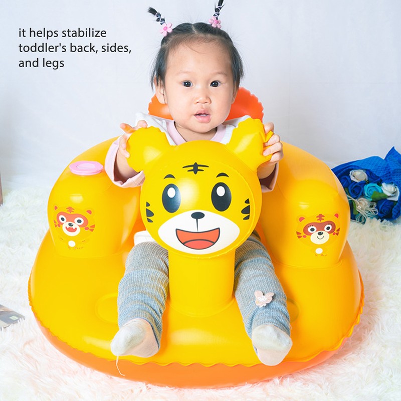 Inflatable Toddler Chair Cartoon Animal Skin Friendly PVC Soft High