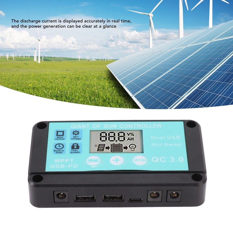 Solar Charge Controller Dual USB Output Fast Charging Solar Panel