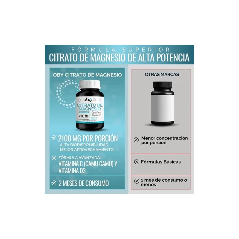 Citrato Magnesio Micronizado 2100mg Camu Vitamina Suplemento Alimenticio Oby Vitaminas