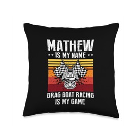 Drag Boat Racing Design for Drag Boat Racer and Drag Boat Throw Pillow