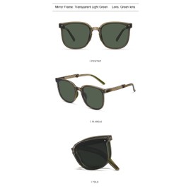 LREUIP Carry Polarized Mini Folding Sunglasses Women Polarized UV Protection Trendy Designer Sun Glasses (Bright dark green)