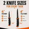 BasicGear 2PCS Fishing Fillet Knife Set – 4” & 6”