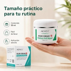 Crema Cicatrices y Estrías 50g Reduce Marcas de Acné, Quemaduras y Cirugías Hipoalergénica, Sin Parabenos, Cruelty Free, Apta Todo Tipo de Piel