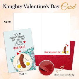 FLYAB Naughty Valentines Day Cards for Her/Him - Everytime I See You My Appetite Gose WILD Funny Valentine's Day Cards for Wife Husband Boyfriend Girlfriend with Envelope