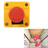 DEWIN Emergency Stop Push Button Switch, Red Sign Emergency Stop