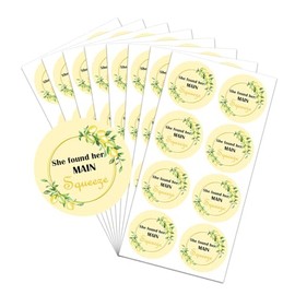 2 Inch She Found Her Main Squeeze Lemon Labels Made Just for You Lemon Stickers - Lemon Wedding Thank You Stickers Lemon Stickers for Bridal Shower Party Favors 120 Pcs (120)