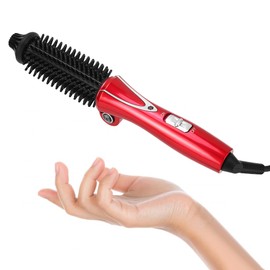 Hair Curling Iron Brush, Mini Curling Iron Ceramic Tourmaline Ionic Hot Curler Brush, Professional Anti-Scald Instant Heat Up Electric Wand for All Hair Types