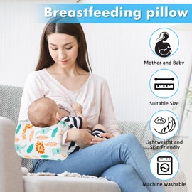 Povkufii Baby Nursing Arm Breastfeeding Pillow Adjustable Nursing Pillow Soft Nursing Arm Pillow Baby Feeding Pillow(White Animals