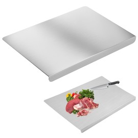 Cutting Boards for Kitchen, Stainless Steel Titanium Cutting Boards with Lip, Heavy Duty Metal Cutting Board Over Sink, Non Stick Baking Board Pastry Board for Meat, Vegetables, Bread