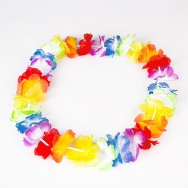 Shatchi 12Pcs Hawaiian Garlands Flower Lei Luau Hawaiian Necklaces for Tropical Beach Party Decorations Flamingo Party Supplies Hawaiian Fancy Dress for Adults Kids