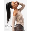 Frodio Clip in Ponytail Extension Human Hair for women Straight