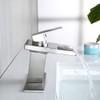 AVSIILE LED Bathroom Sink Faucet, Brushed Nickel Waterfall Single Hole