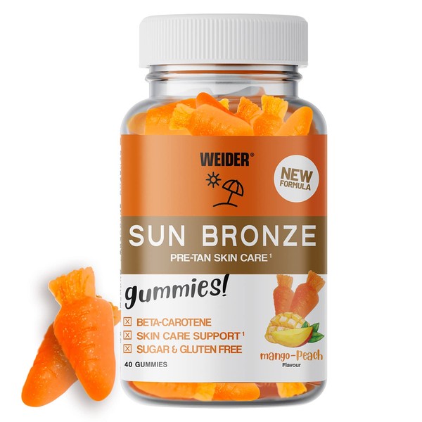 Weider Sun Bronze Gummies (40 Gums) Mango-Peach Flavour. Gummies with