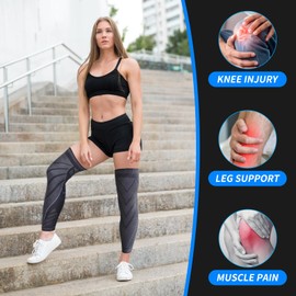 Flytex Full Leg Compression，Full leg sleeve long compression leg sleeve knee sleeve to protect legs for men and women basketball, arthritis cycling sports(2PCS) (Large)