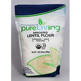 PureLiving Organic Sprouted Lentil Flour, Non-GMO, Kosher Pure Living 24 oz