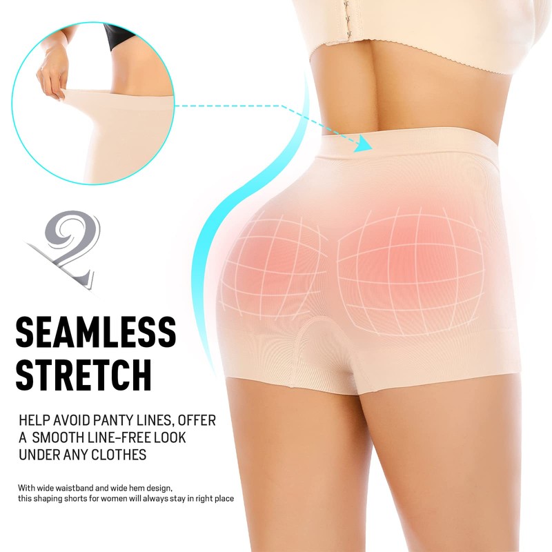 Seamless Shaping Boyshorts Panties for Women Tummy Control Shapewear Slip