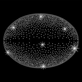 SUPERDANT Diffuse Circles Crystal Rhinestone Iron on Transfer Applique DIY Transfer Decal Round Glitter Rhinestone Pattern Decoration for T-Shirt Bag Pillows Jackets 29.7x21CM