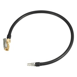 Motoforti Universal Inflator Air Pump Hose Adapter Tyre Valve Inflator Hose with Lock on Air Chuck, 60cm Hose Length, Close, Copper Steel Rubber, Black