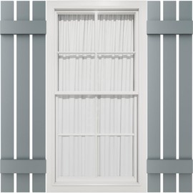 12"W x 35"H Mid-America Vinyl, Standard Size Three Board Spaced Shutters, w/Installation Shutter-Lok's & Matching Screws (Per Pair), 419 - Storm Cloud