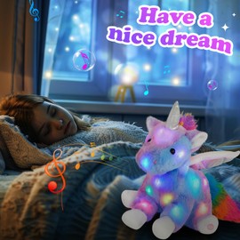 CozyWorld 16.5" Light up Musical Unicorn Stuffed Animal Glowing Singing Rainbow Unicorn Soft Plush Toys Birthday Christmas Children's Day Gifts for Toddlers Boys Girls Kids Decor