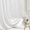 Siiluminisoy White Boho Shower Curtain Woven Fabric Cute Shower Curtain,