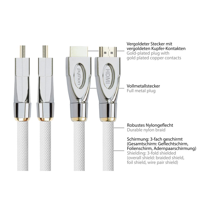 Python Series PREMIUM High-Speed HDMI Connection Cable with Ethernet -