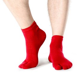 ZARSIO Japanische Tabi-Socken, elastische Flip-Flop-Socken, V-Toe, geteilte Zehen, Knöchelsocken für Ninja, Hausschuhe, japanischer Kimono, 3 Paar, Rot/Ausflug, einfarbig (Getaway Solids), 0-1