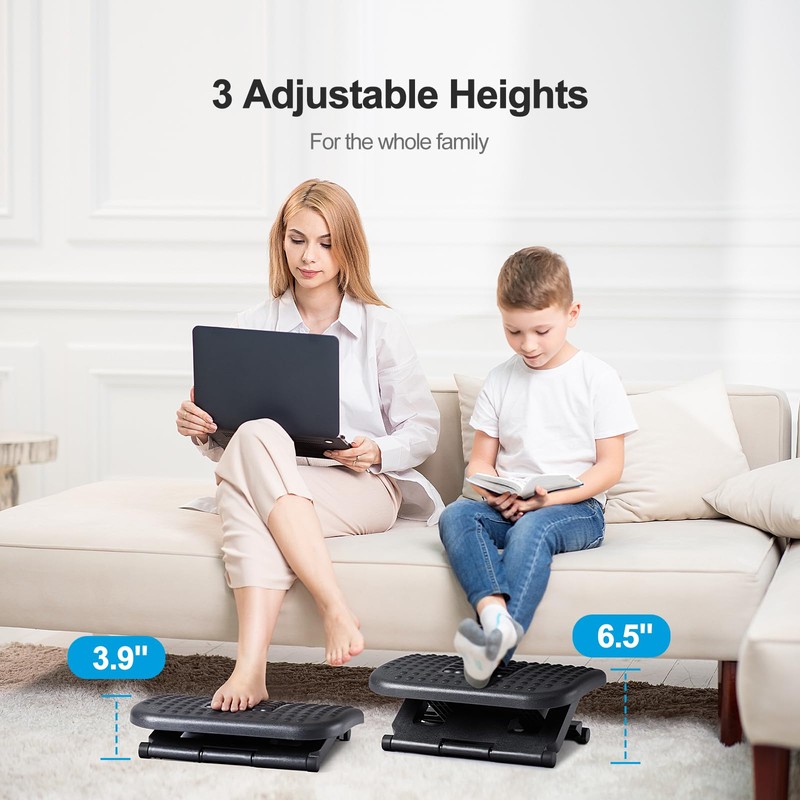 HUANUO Foot Rest for Under Desk at Work, Adjustable Footrest