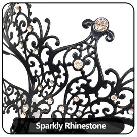 Geek-M Metal Laser Cut Masquerade Venetian Party Mask Black