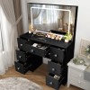 Yamissi Black Makeup Vanity Desk with Mirror & 3 Color