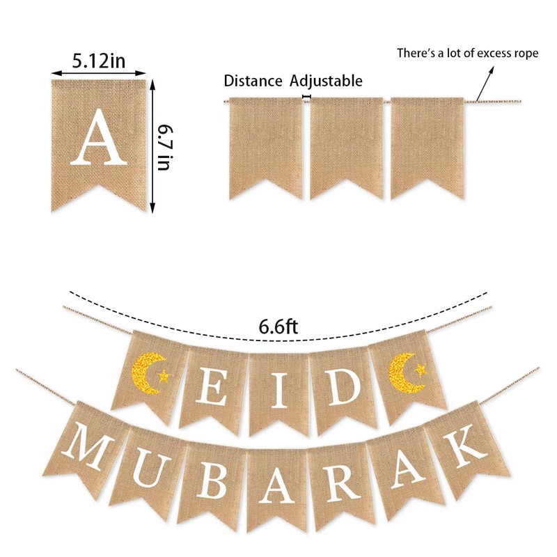 Eid Mubarak Banner Mubarak Party Decoration Ramadan Party Decorations Supplies