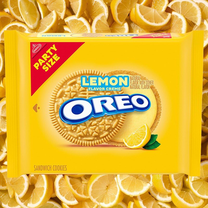 OREO Lemon Creme Sandwich Cookies, Party Size, 24.95 oz