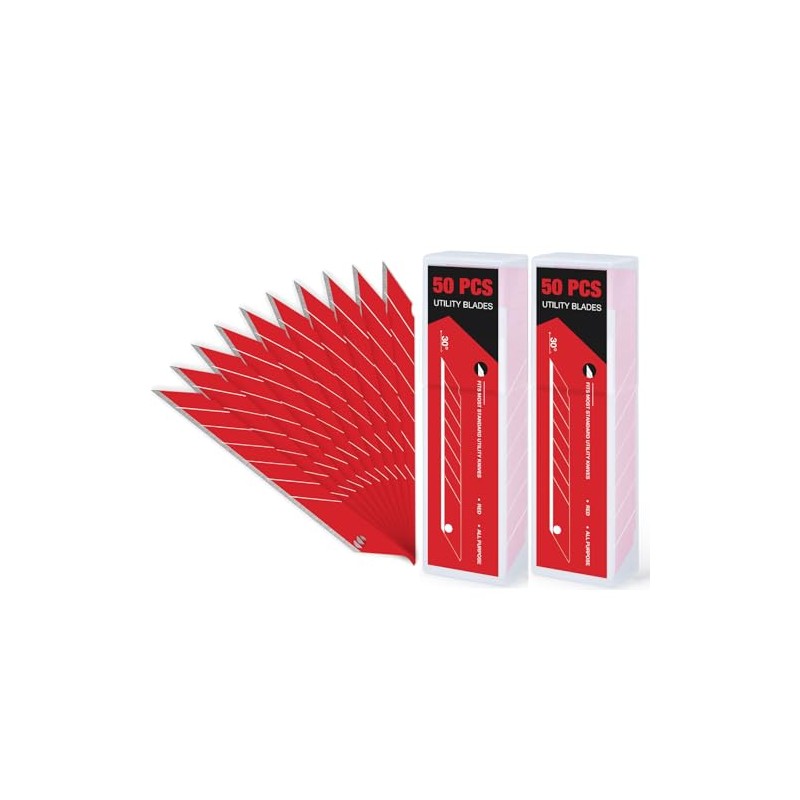 Gomake 9mm Utility Knife Replacement Blades,30 Degree Snap Off Carbon