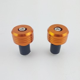 OKSTNO Motorcycle Handlebar Ends,7/8'' Handle Bar Slider Caps Weight Plugs CNC Aluminum (Orange)